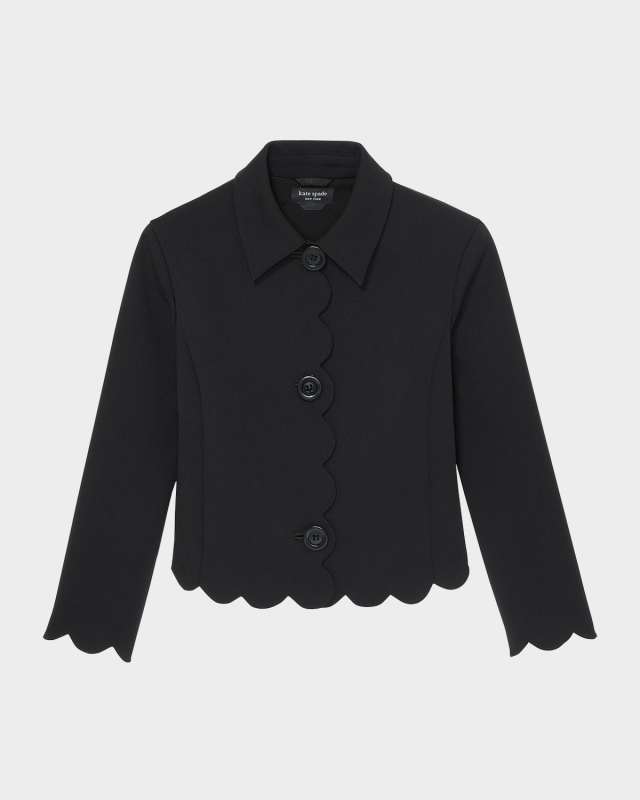 scalloped double crepe jacket